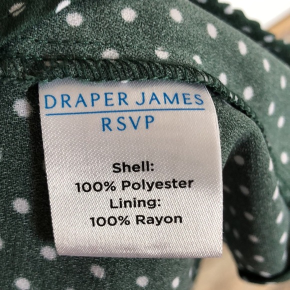 Draper James RSVP Green Polka Dot Smocked Waist Long Sleeve Midi Dress Size 1X - Picture 10 of 12